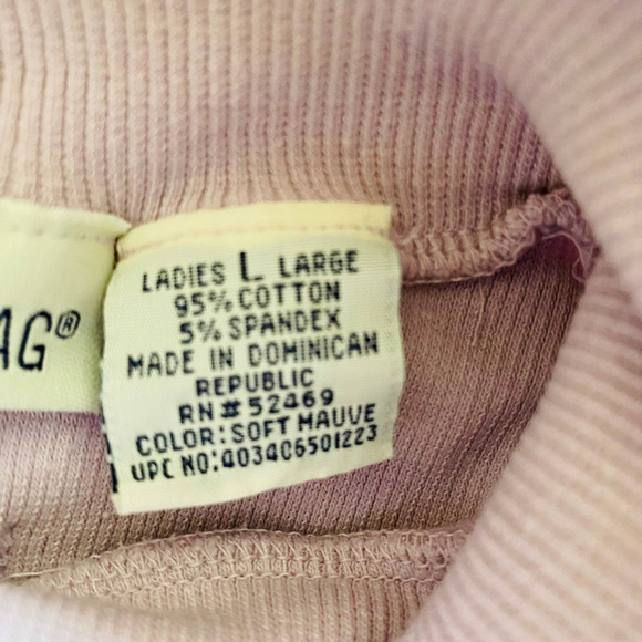 VTG White Stag Womens Ribbed Cotton Spandex Soft Mauve Lavender Turtleneck - Picture 5 of 7
